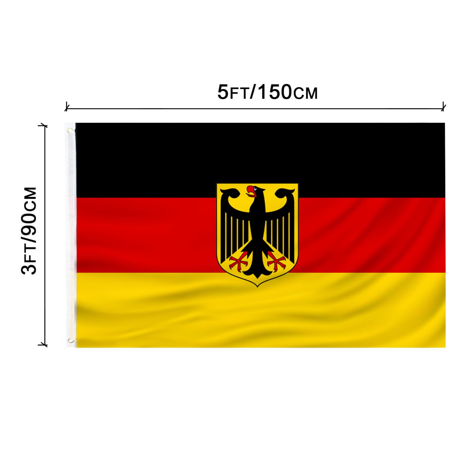 PZACHUGY Deutschland eagle flag outdoors, sturdy for outdoor use.