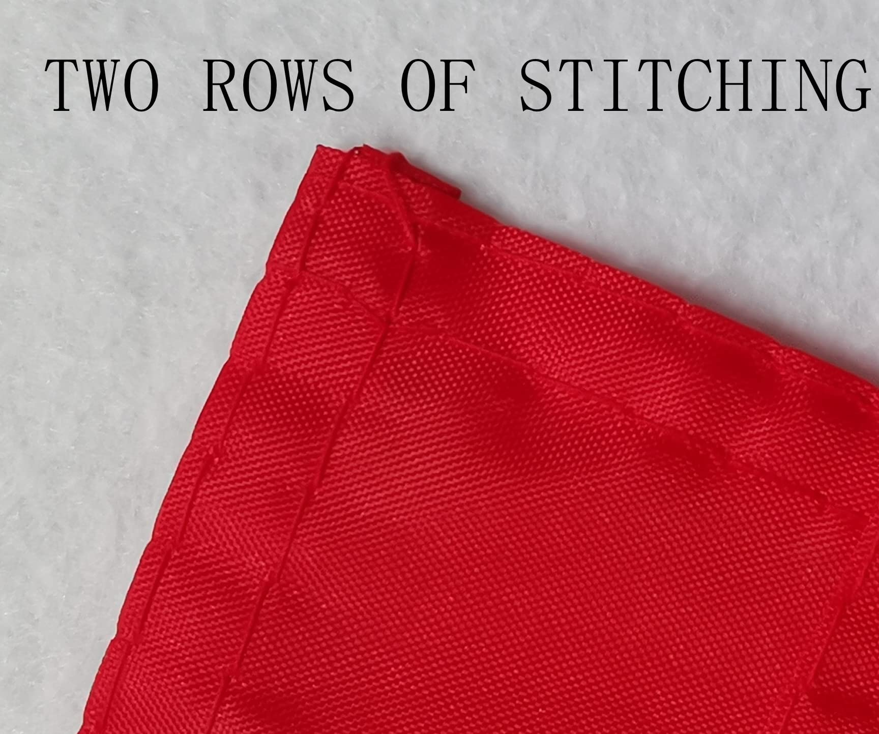 PZACHUGY double-stitched canvas heads flag closeup highlighting durability.