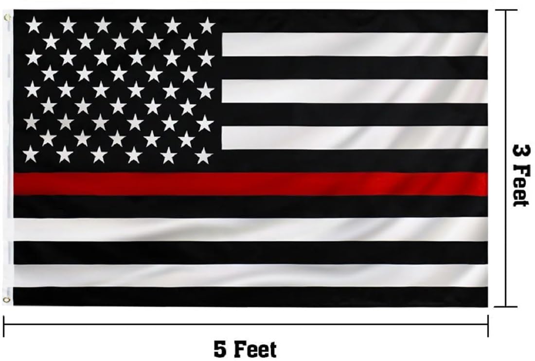 PZACHUGY firefighter flag in yard showing support and pride