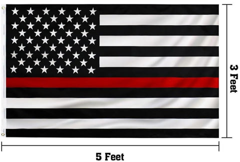 PZACHUGY firefighter flag in yard showing support and pride