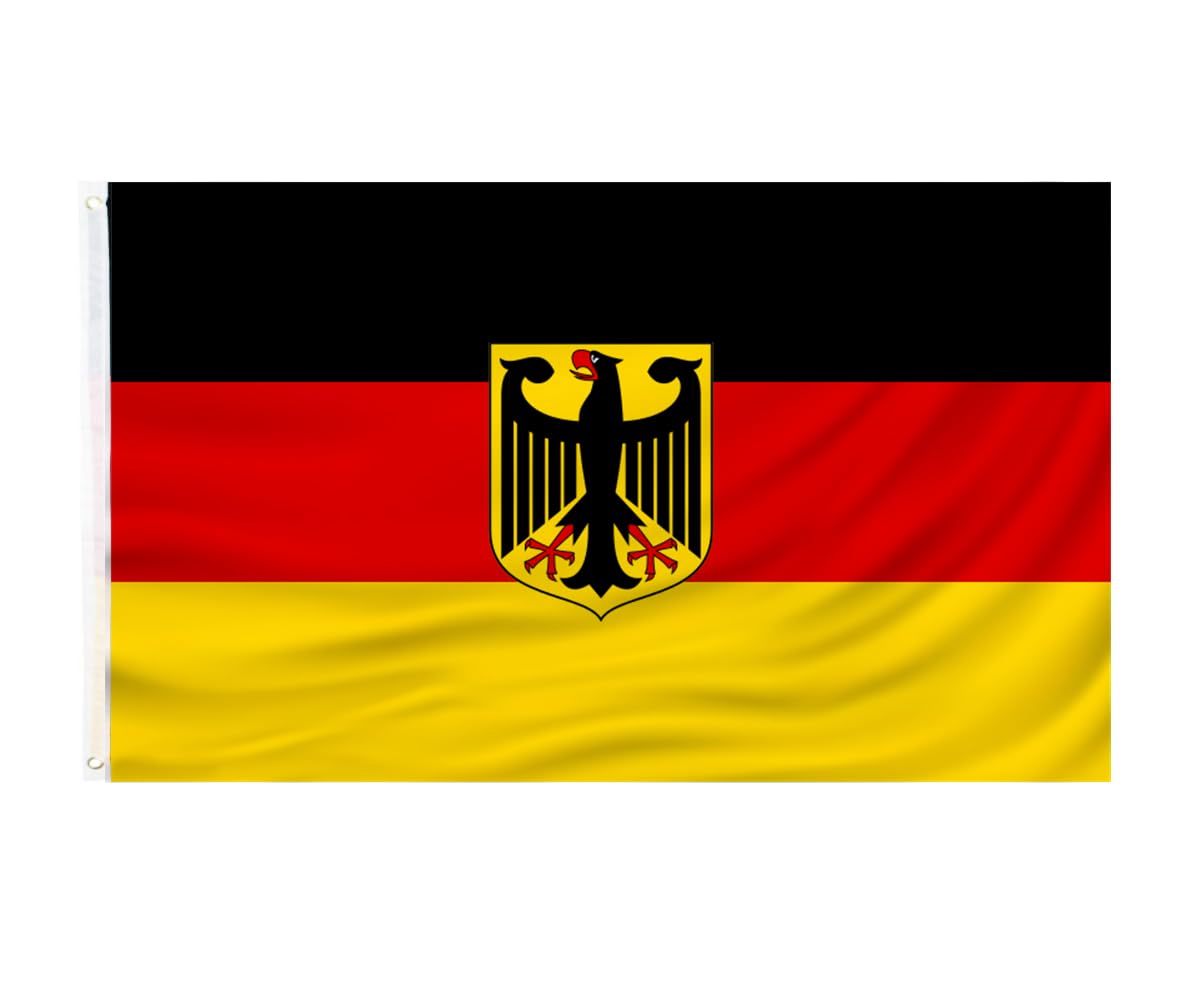 PZACHUGY German Ensign Flag 3x5ft for wall or yard display, durable polyester.