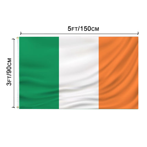 PZACHUGY Irish flag 3x5 wall display showing national pride