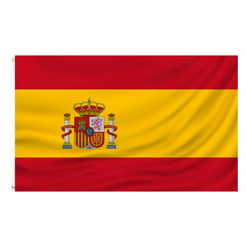 PZACHUGY Spanish flag 3x5 ft fluttering outdoors on a porch