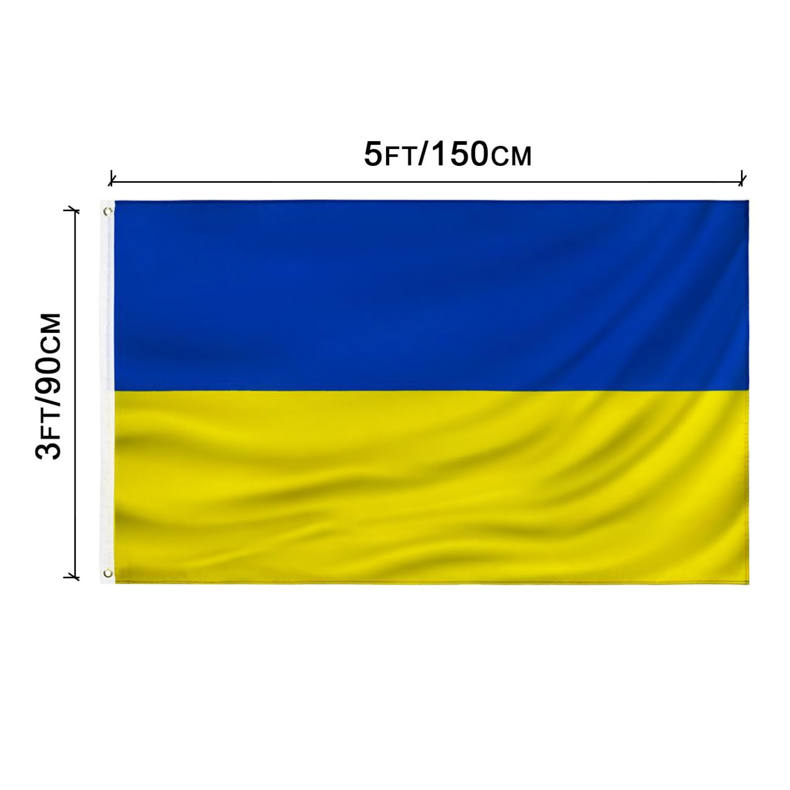 PZACHUGY Ukrainian Flag outdoor use, 3x5ft flag fluttering in breeze.