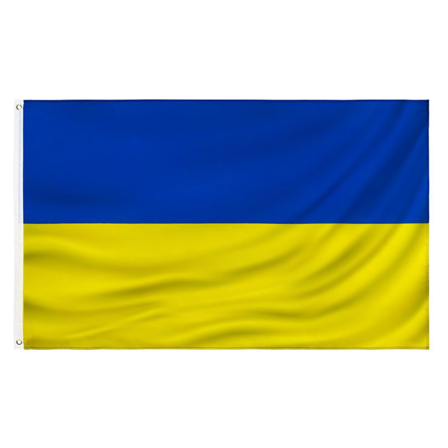 PZACHUGY Ukrainian Flag 3x5ft on wall display, durable polyester for indoor decor.