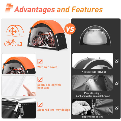 PZT Bike Shed featuring a sturdy frame for quick, stable setup.