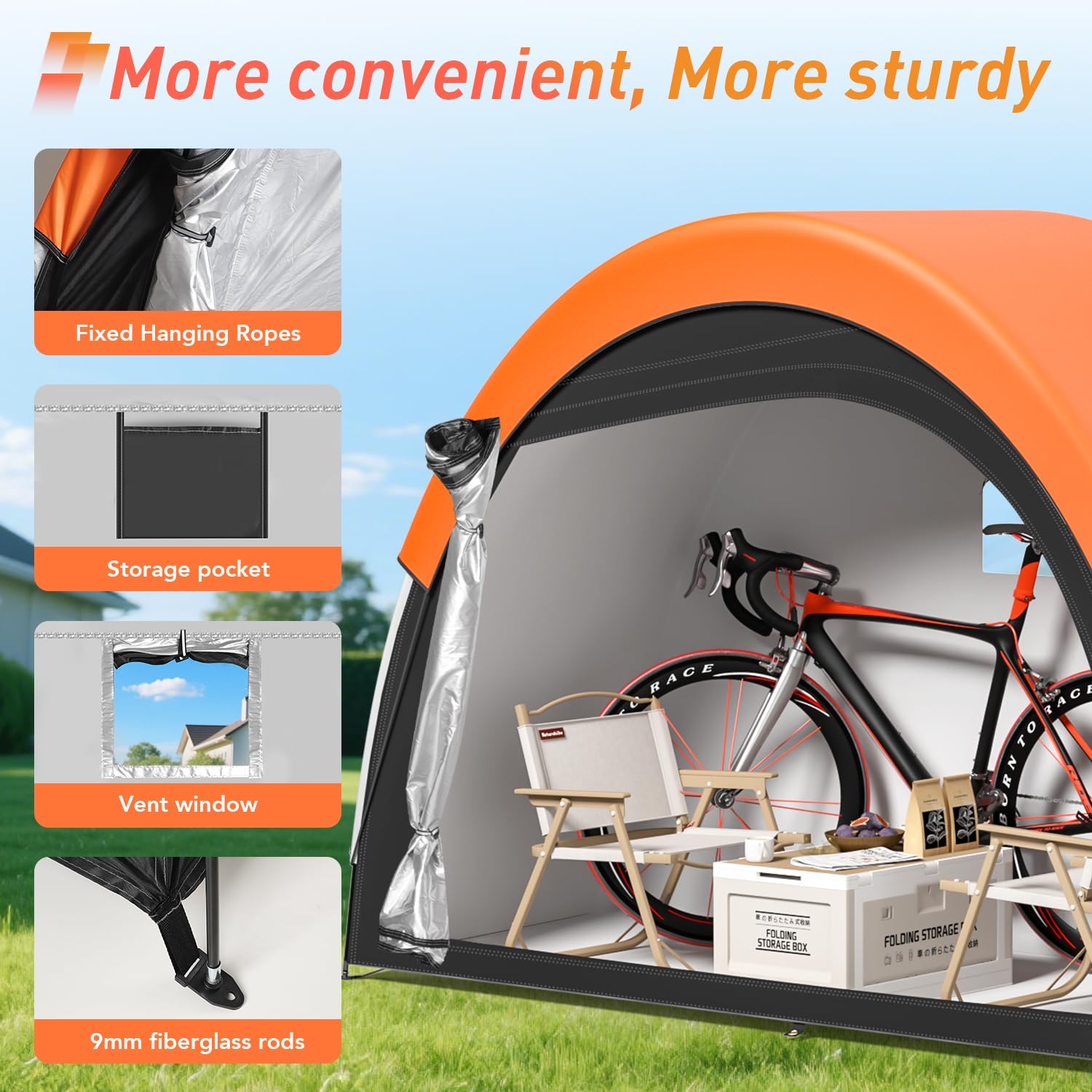 PZT Tent with two-way zipper and wind shield for better weather protection.