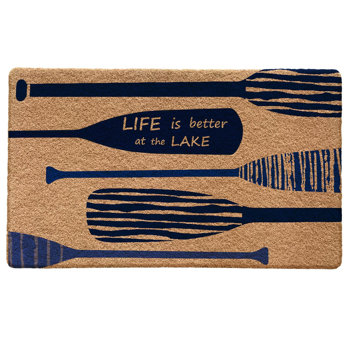 Qablyqo Lake House Door Mat with dirt-trap design for entryway.