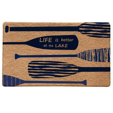 Qablyqo Lake House Door Mat with dirt-trap design for entryway.