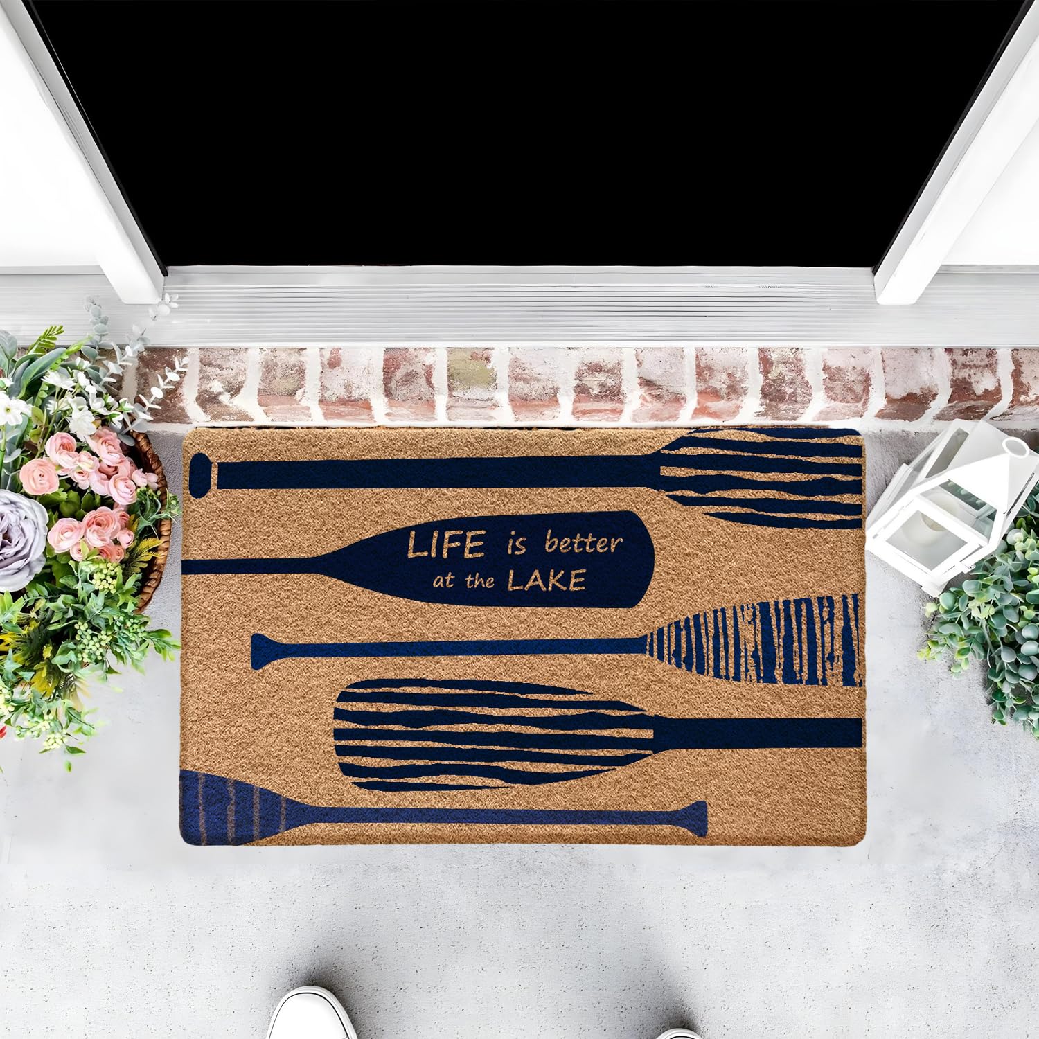 Qabliqo Lake Welcome Mat exterior showing non-slip backing for safety.