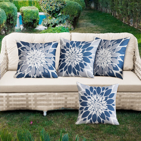 Qahing dahlia pattern waterproof cover adds color to patio seating.
