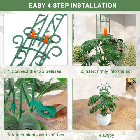 Qaobo decorative indoor trellis enhances plant display without overpowering leaves.