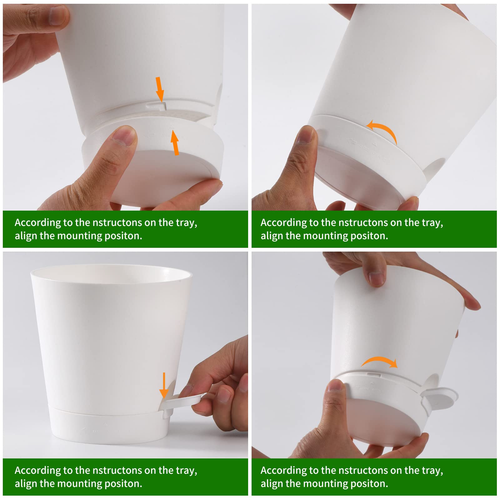 Qaobo plant pots watering lip close-up highlights quick top-ups
