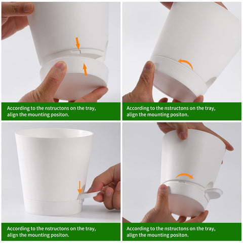 Qaobo plant pots watering lip close-up highlights quick top-ups