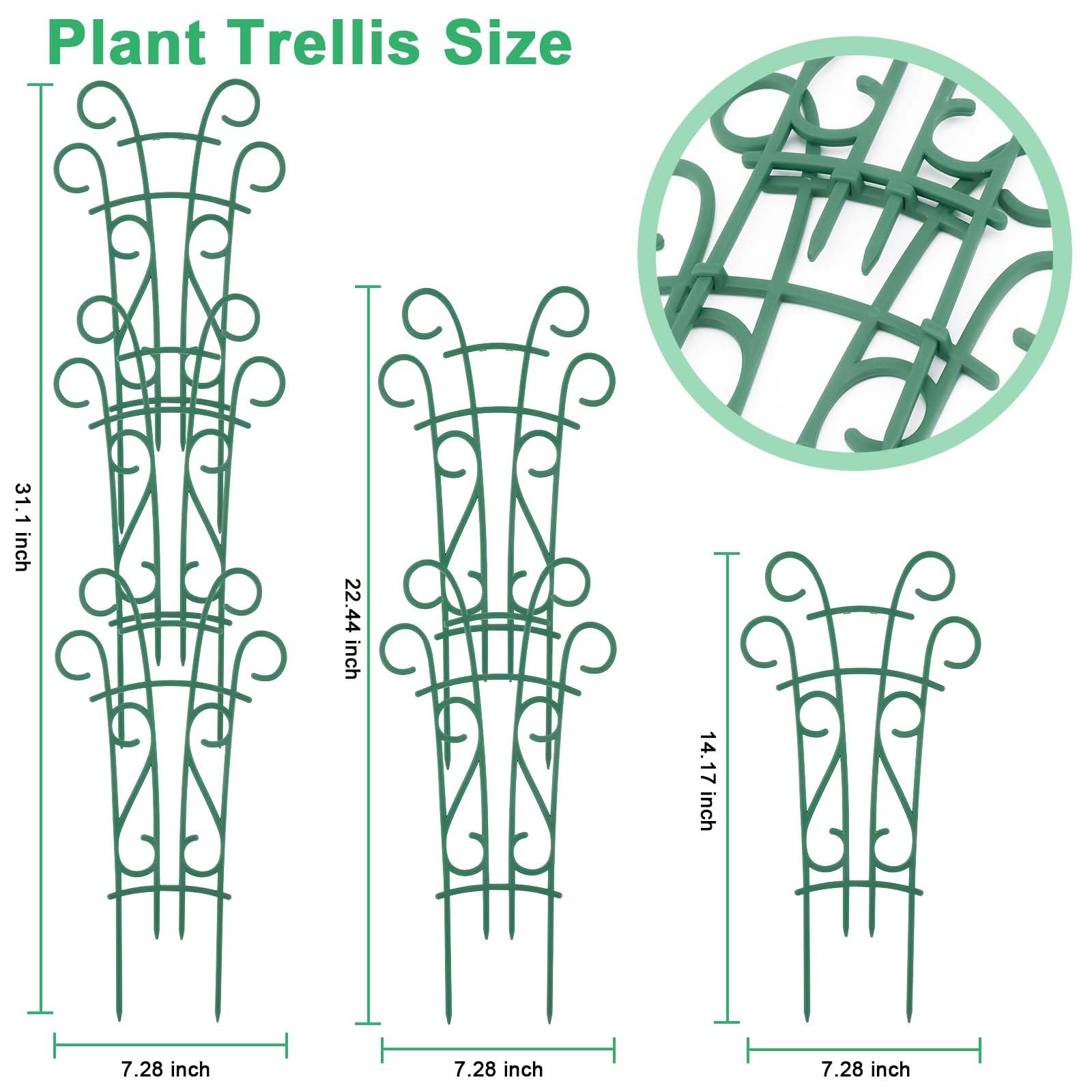 Qaobo plant trellis premium plastic construction highlights durable, odorless material.