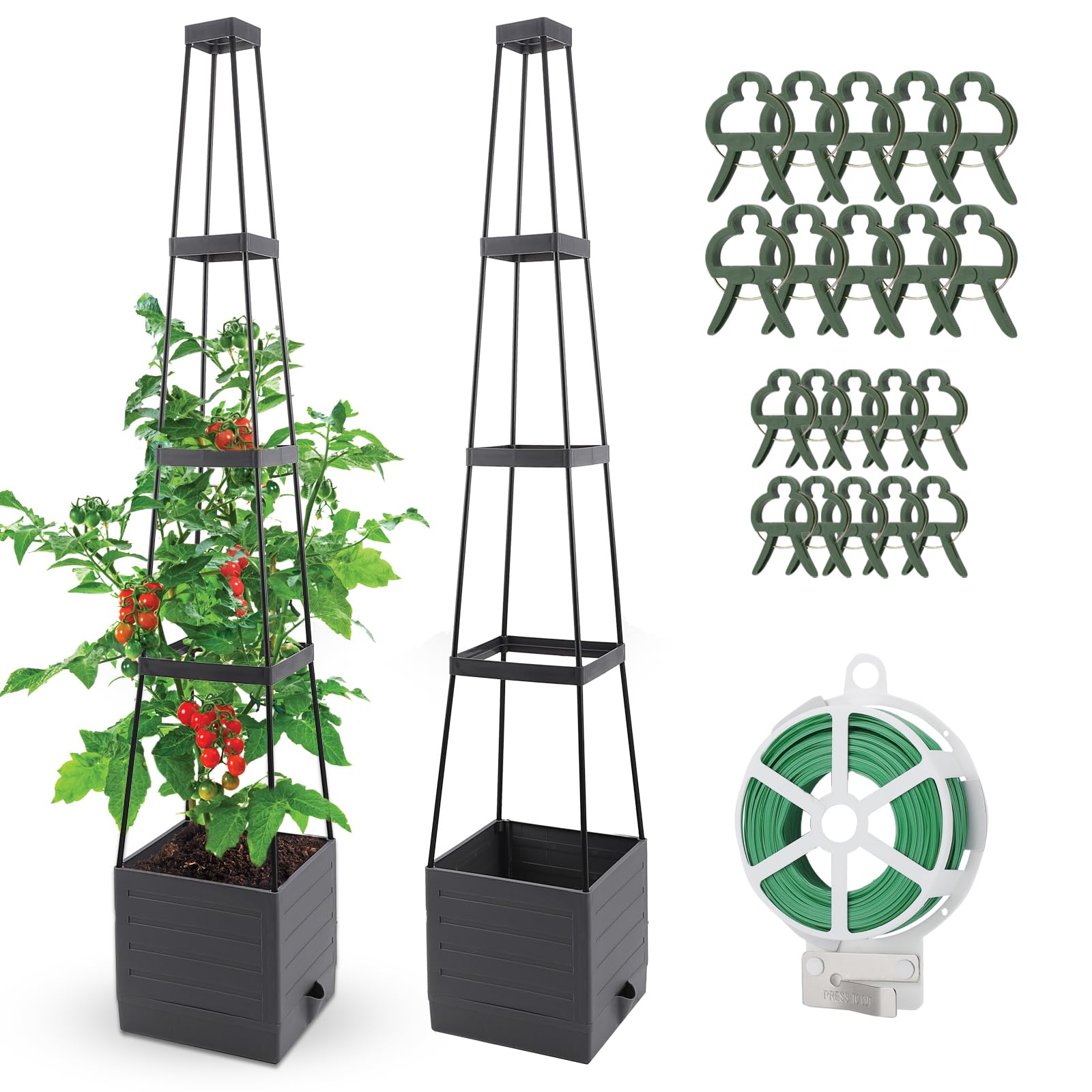 Qaobo raised garden bed with trellis offering sturdy support for climbing plants