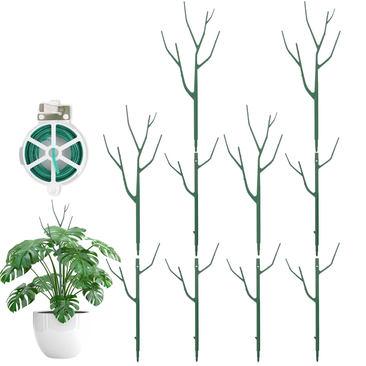 Qaobo stackable plant support stake for monstera provides discreet climbing support.