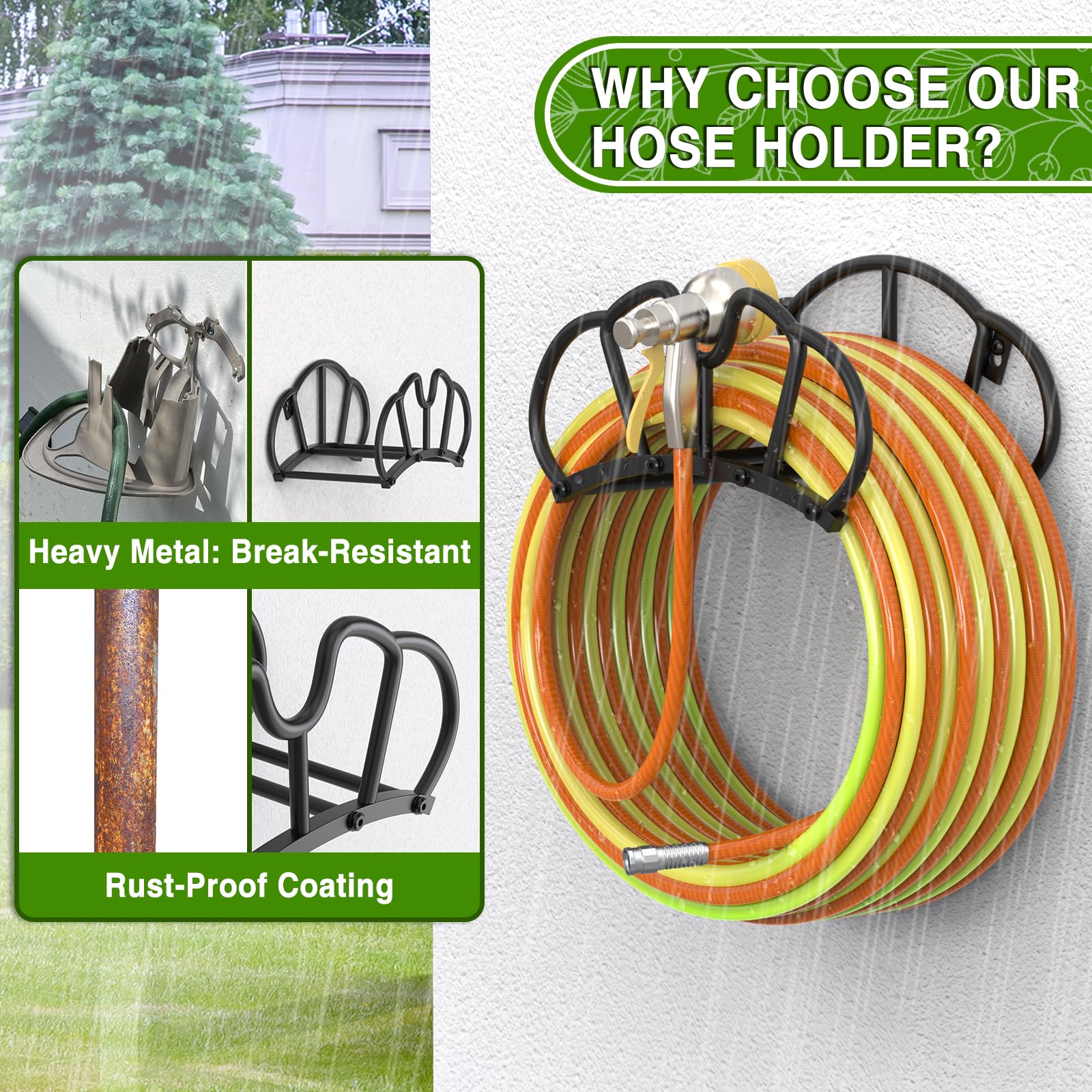 Qatsrin arch design neatly coils hoses for a tidy garden.