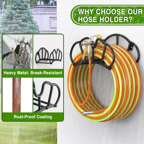 Qatsrin arch design neatly coils hoses for a tidy garden.