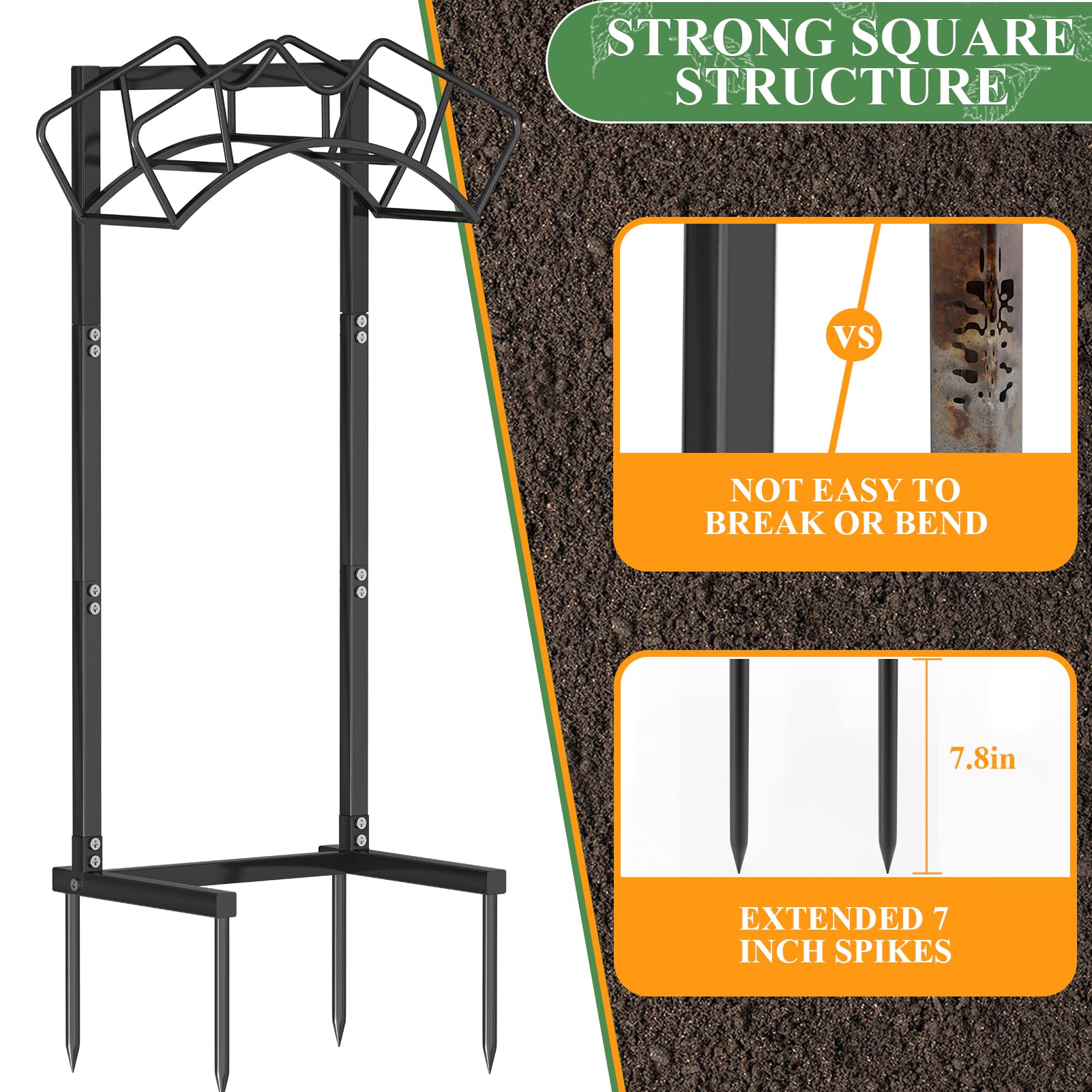 Qatsrin heavy-duty base with 7-inch spikes prevents movement under weight.