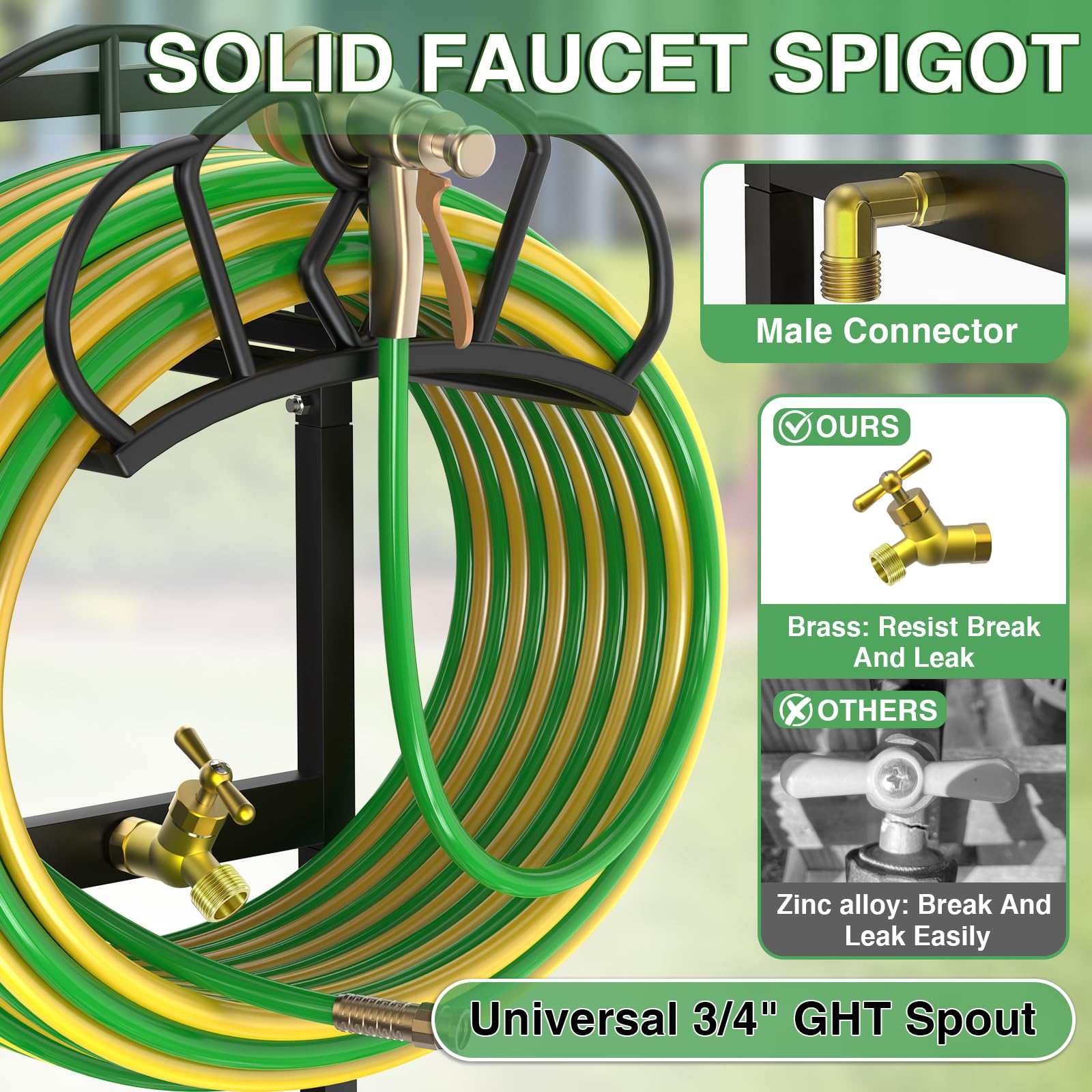 Qatsrin hose-storage-stand-arch-design keeps hoses neatly wound and ready to use.