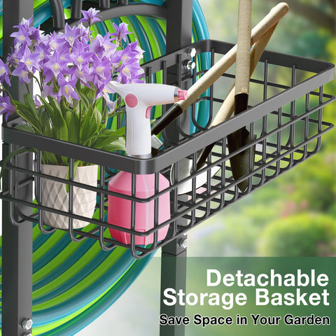 Qatsrin large capacity basket stores gloves and tools for tidy garden chores.