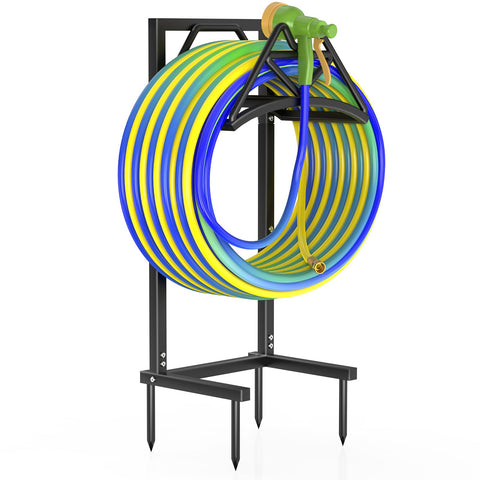Qatsrin garden hose holder base with stability spikes for outdoor use