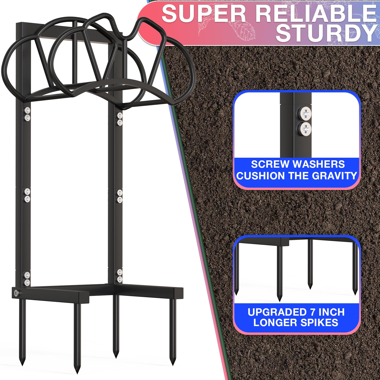 Qatsrin New Garden Hose Holder metal construction resists rust and deformation