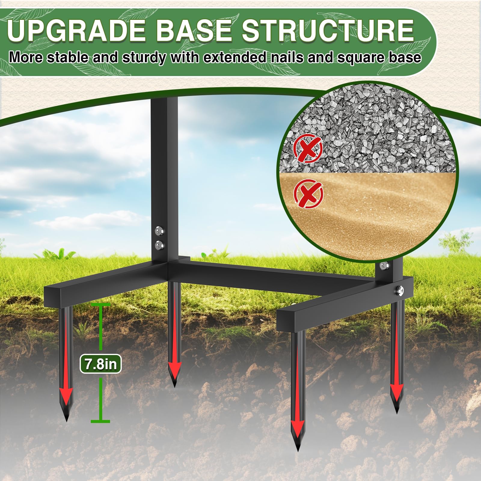 Qatsrin hose holder spikes ensure solid footing and reduced wobble