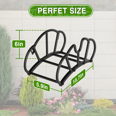 Qatsrin outdoor yard hose storage keeps hoses organized and ready.