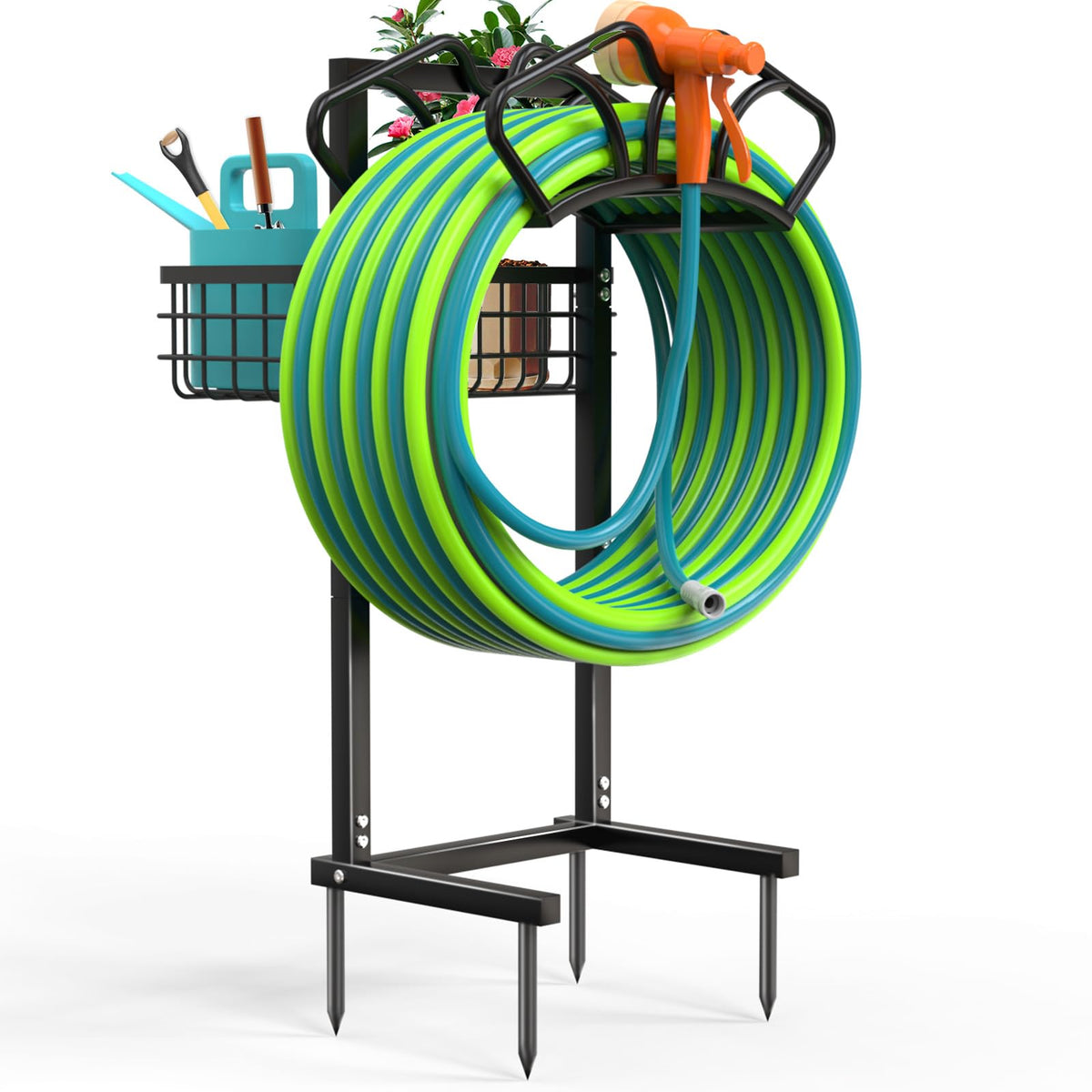 Qatsrin upgraded base support anchors securely for stable hose storage.