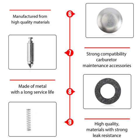 QAZAKY rebuild kit components laid out for WA/WT compatibility
