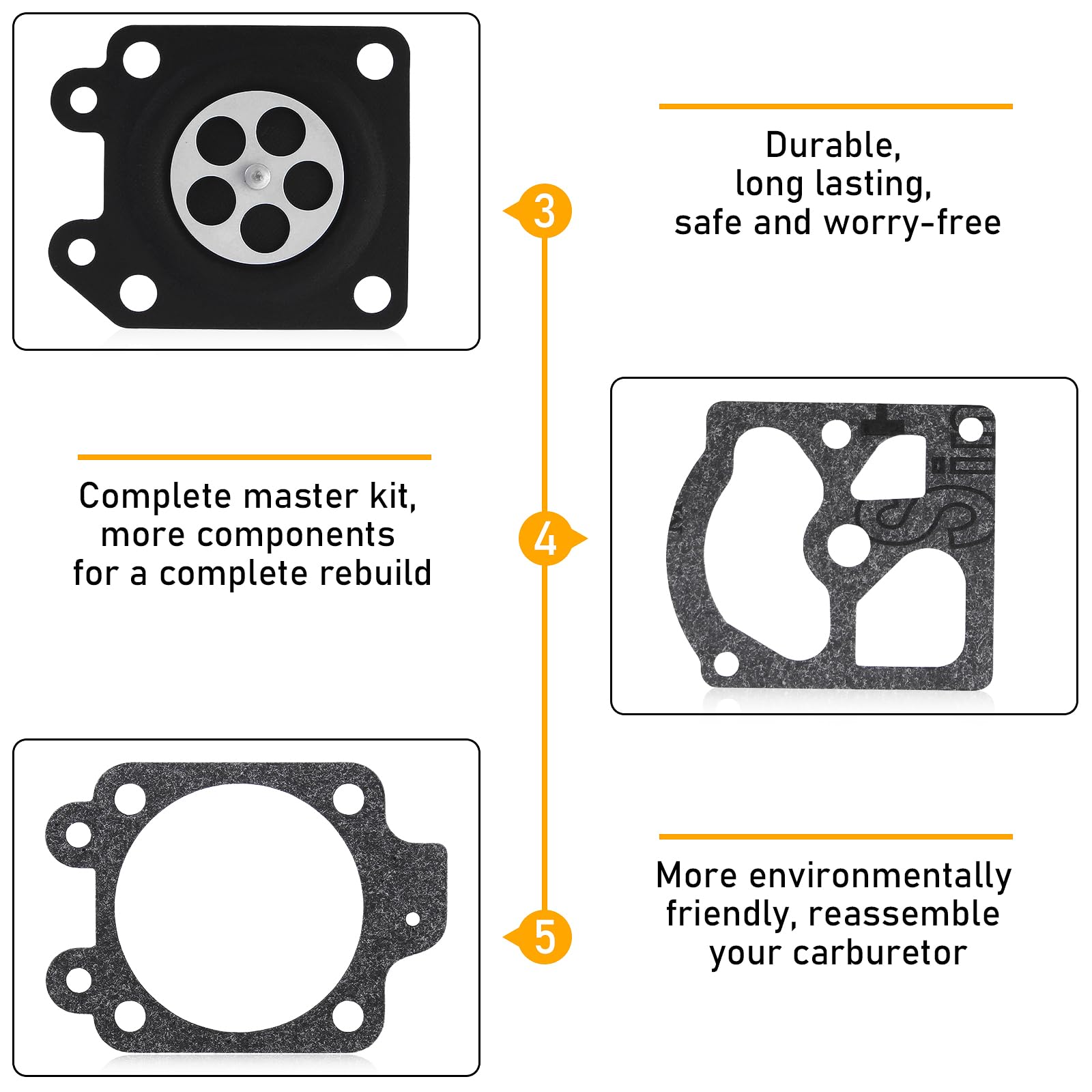 QAZAKY diaphragm kit close-up shows durable gaskets