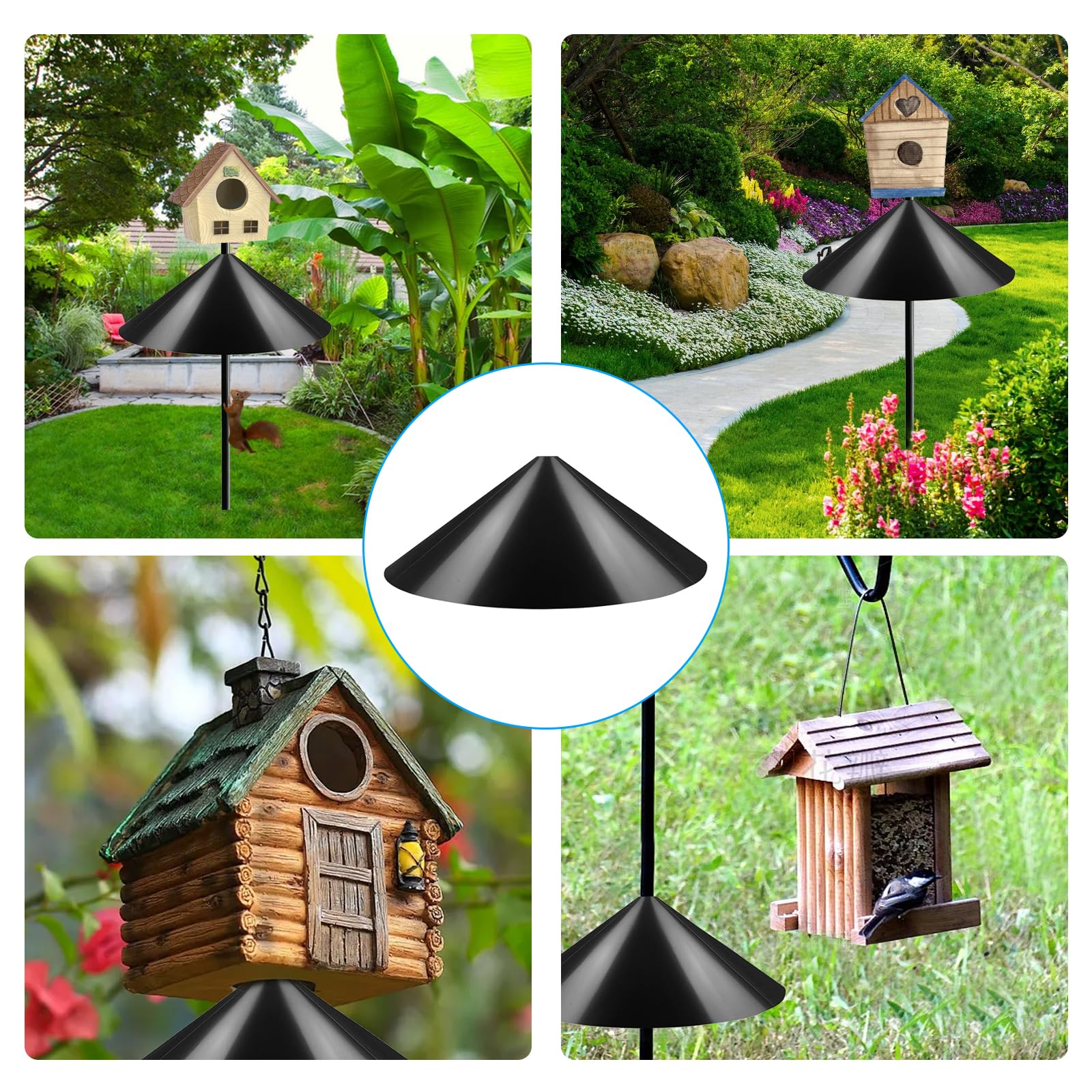 QBXMY7 black finish blends with garden decor while guarding feeders