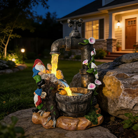 QCF gnomes bring festive solar charm to yards in winter