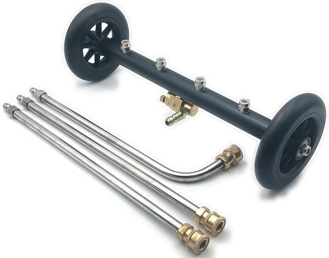 QCHENYI 2-in-1 undercarriage cleaner assembly ready for heavy-duty vehicle cleaning.