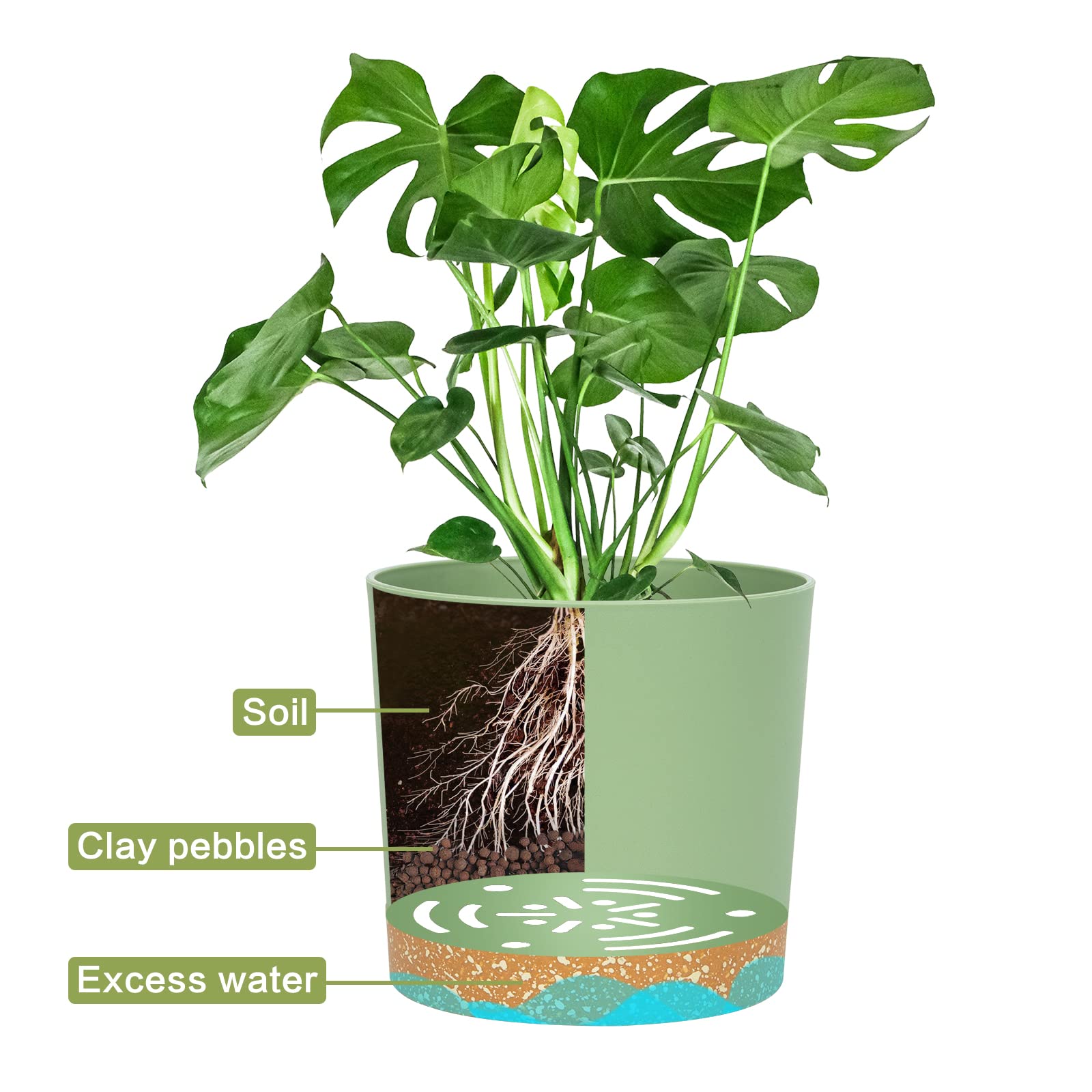 QCQHDU 10-inch planter combines sturdy plastic and modern color for bright living spaces.