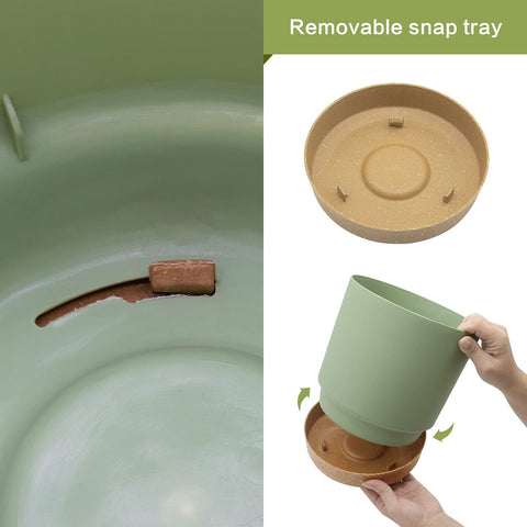 QCQHDU 8-inch plant pot drainage-hole closeup highlights moisture control.