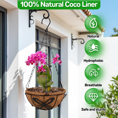 QCQHDU breathable coir liner promotes air flow around roots.