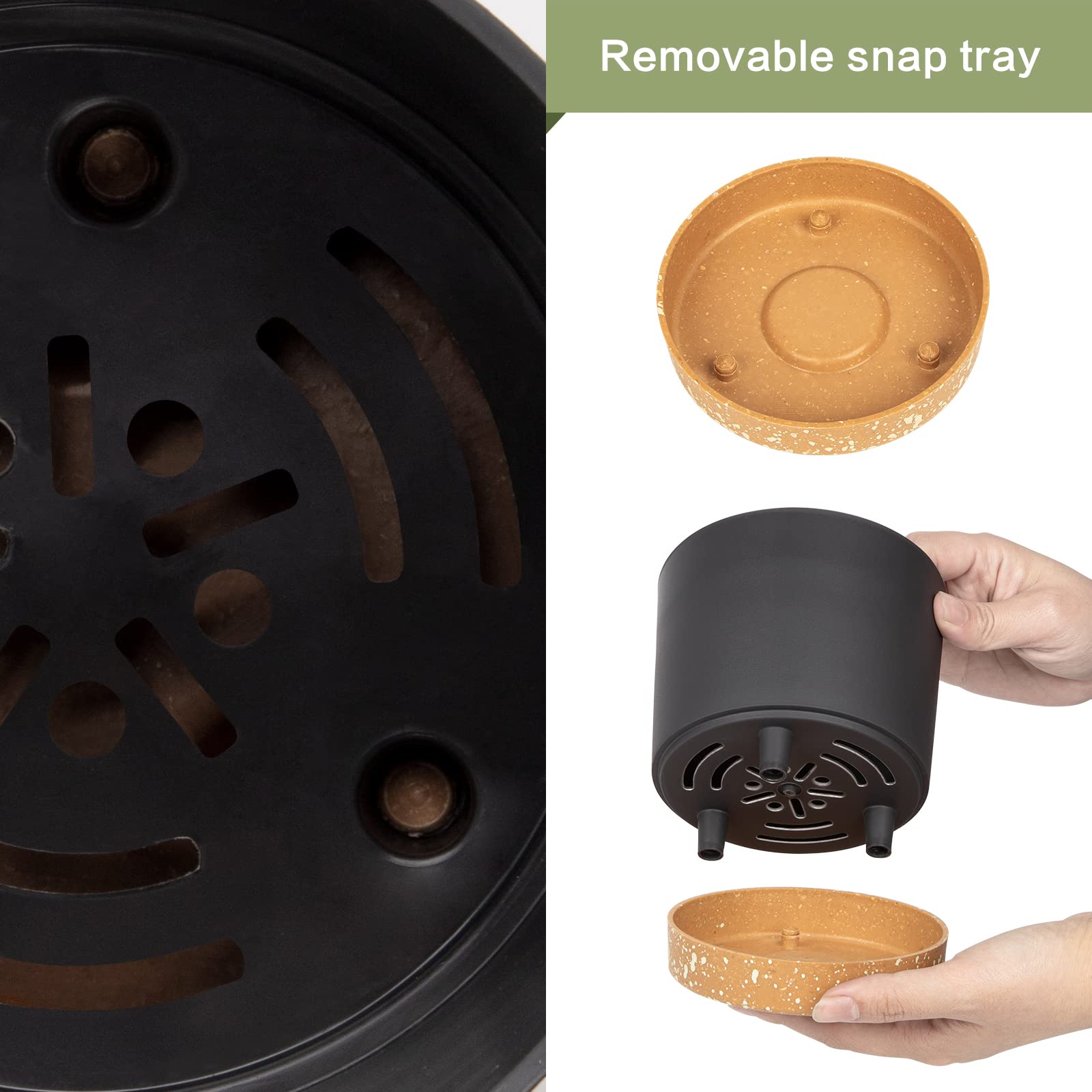 QCQHDU drainage holes and saucer prevent overflow during watering.