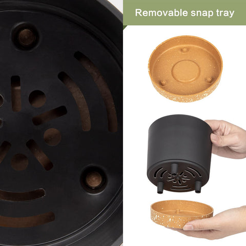QCQHDU drainage holes and saucer prevent overflow during watering.