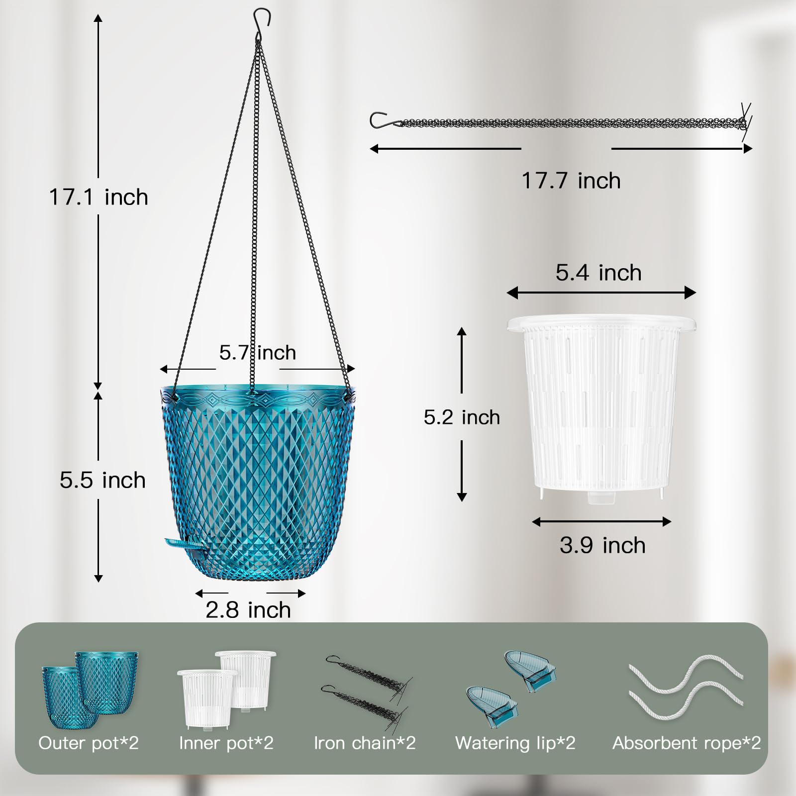 QCQHDU pots feature drainage holes and wick system for healthy roots.