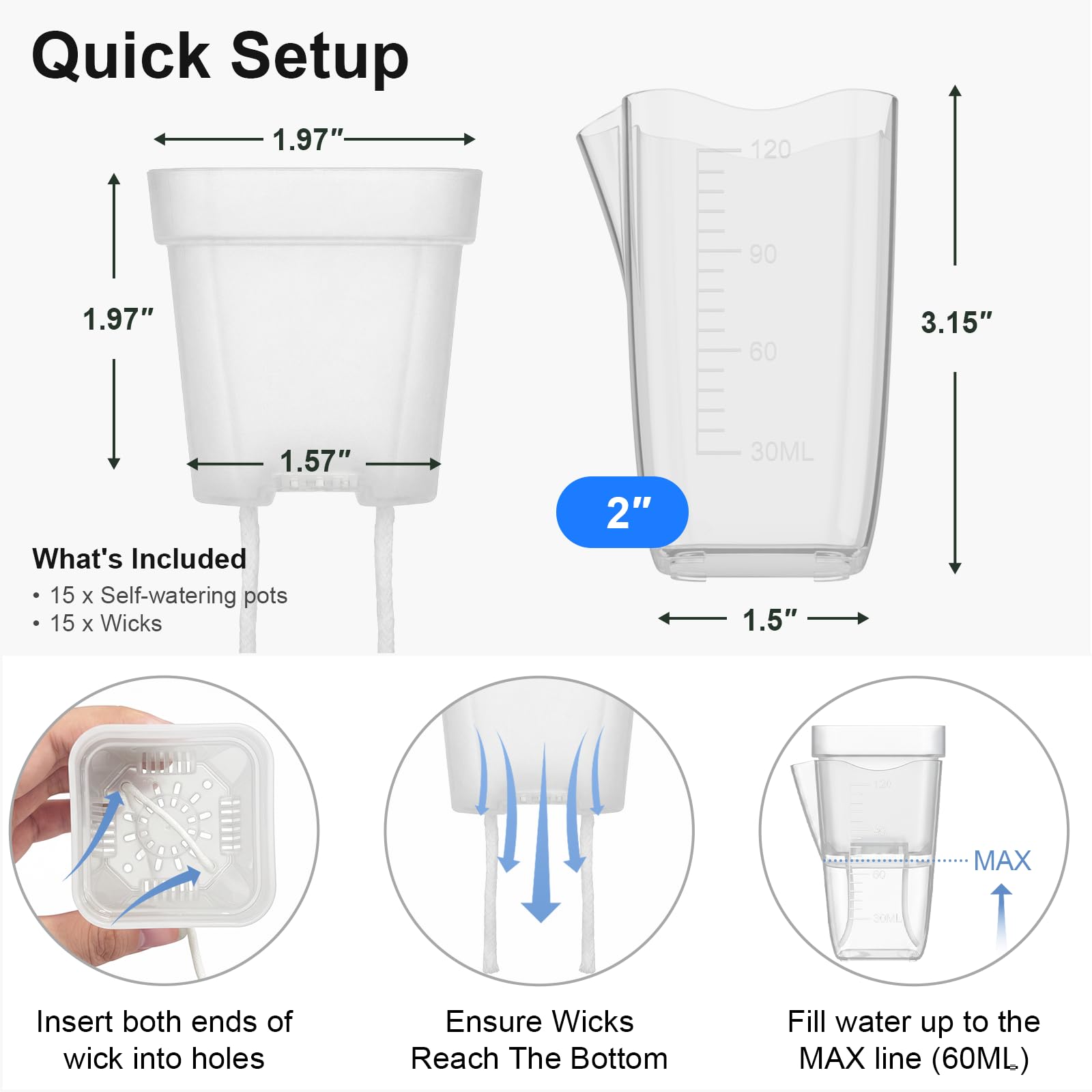 QCQHDU outer pot with graduated markings to measure water precisely.
