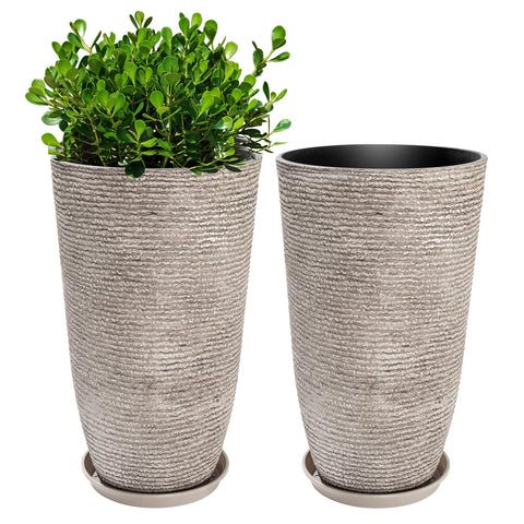 QCQHDU oversized round planter on a front porch with curb appeal