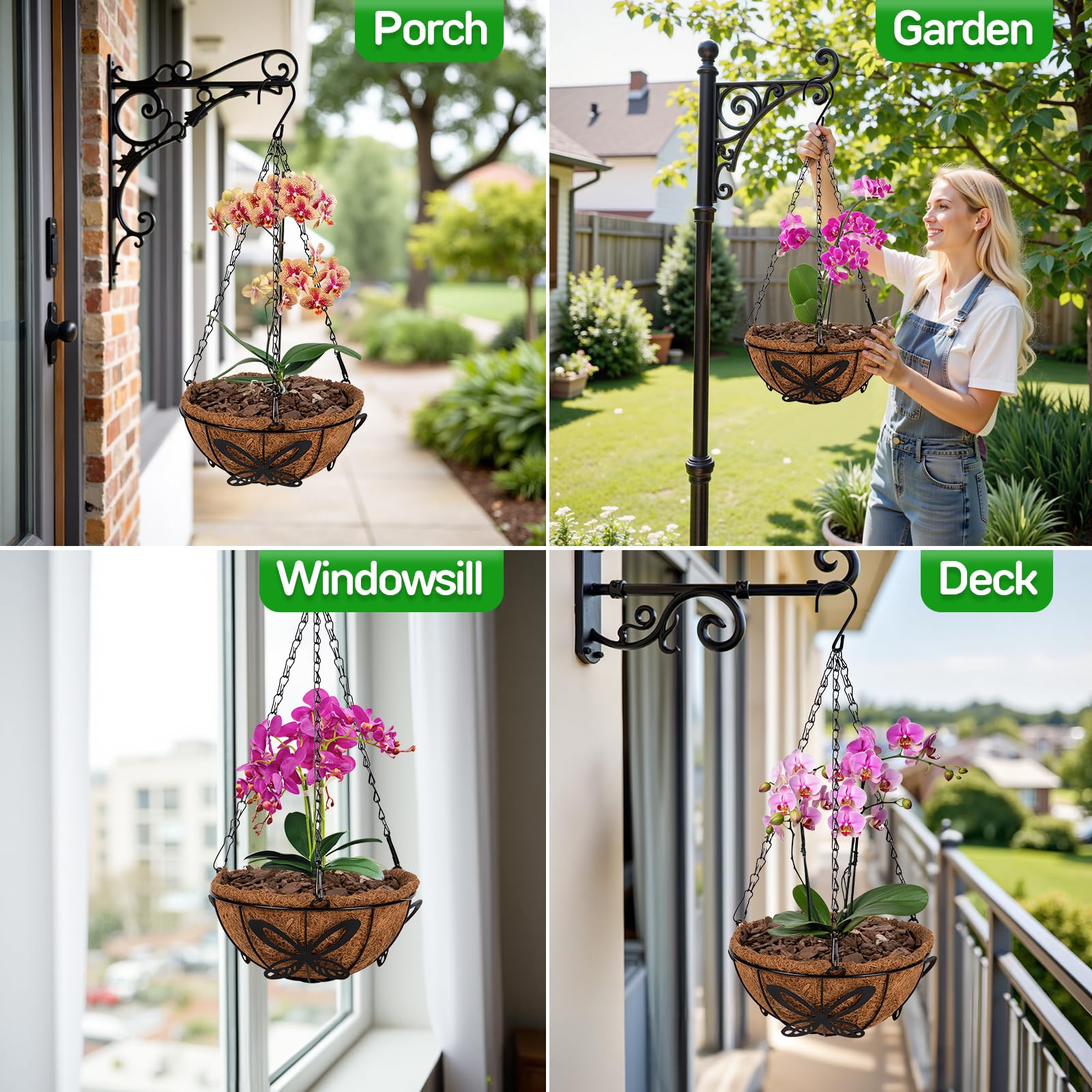 QCQHDU rust-resistant finish on the hanger keeps it outdoors longer.