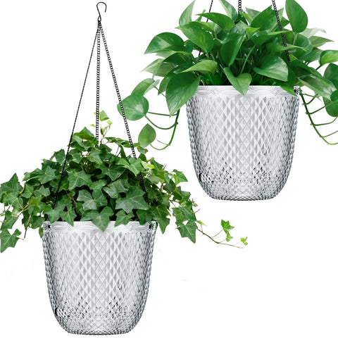 QCQHDU self-watering hanging pots enable low-maintenance indoor planting