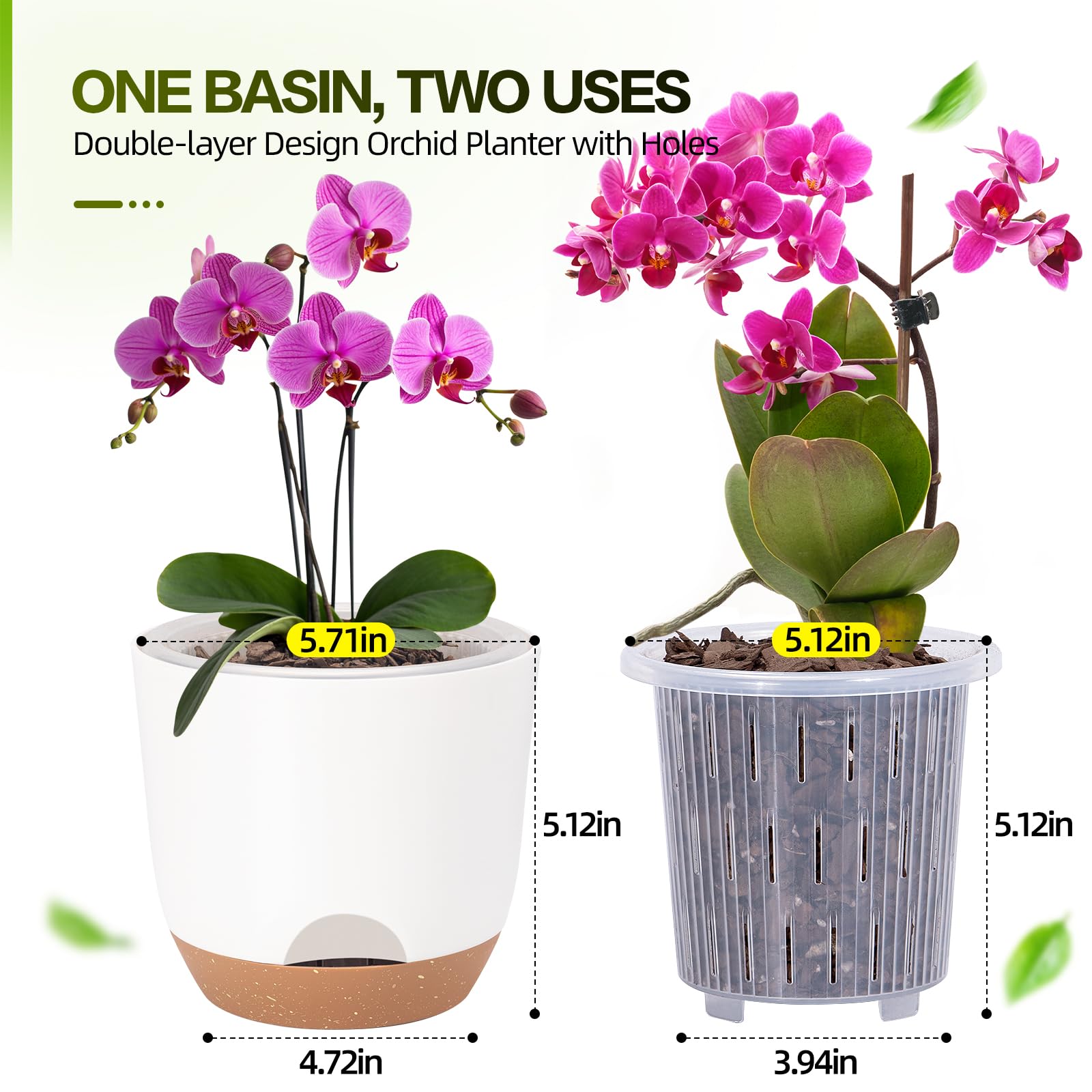 QCQHDU Sxueg self-watering pot suitable for indoor and outdoor use.