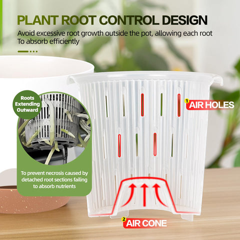 QCQHDU Sxueg orchid pot perforated base supports proper drainage.