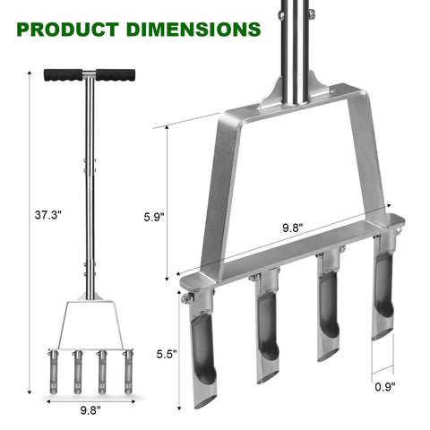 Qdreclod aerator in use with step-down action for easier operation