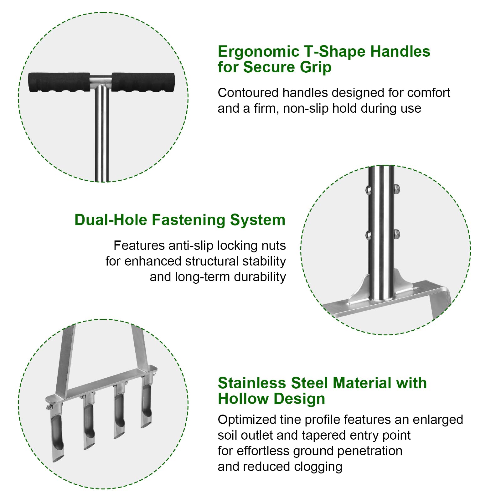 Qdreclod aerator features replaceable tines for easy maintenance